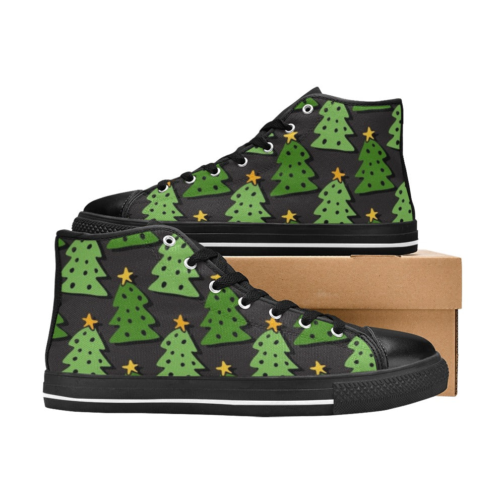Christmas Trees - Men's High Top Canvas Shoes