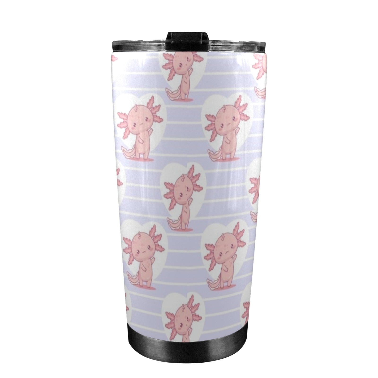 Axolotl Love 20oz Mobile Tumbler with Lid (Black Lock) 20oz Travel Mug animal Printed Offshore