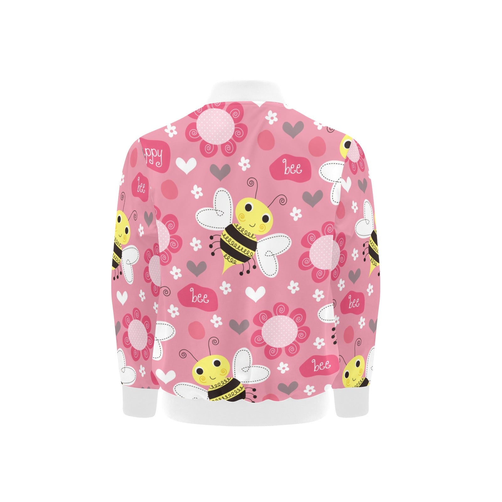Bees On Pink Kids Bomber Jacket Kids Bomber Jacket animal Printed Offshore