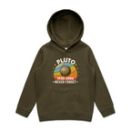 Never Forget Pluto - Kids Hoodie Army Kids Hoodie Printed In Australia Space
