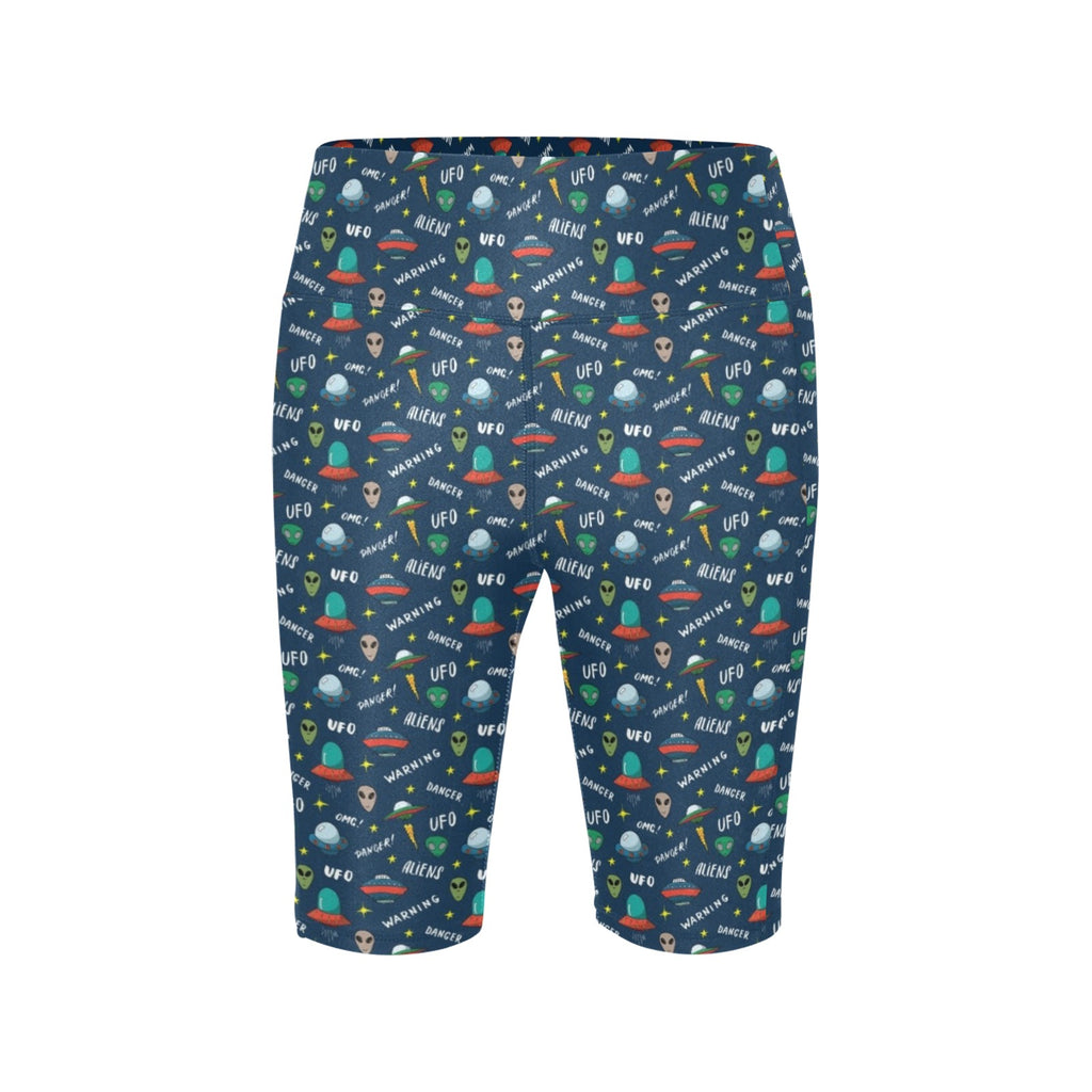 UFO's And Aliens Women's Bike Shorts With Side Pockets Women's Bike Shorts Printed Offshore Sci Fi