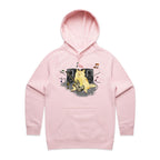 Cat Bass Player - Womens Hoodie Pink Womens Hoodie animal Music Printed In Australia