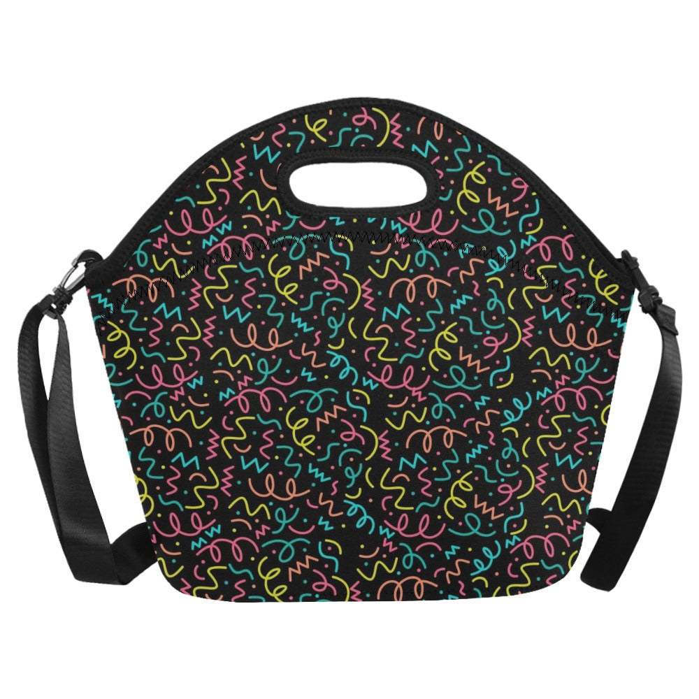Squiggle Time - Neoprene Lunch Bag Neoprene Lunch Bag Printed Offshore