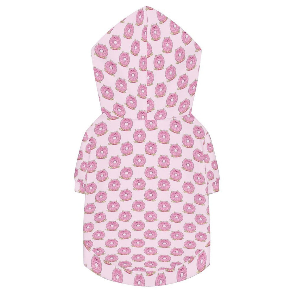Pink Cat Doughnuts Pet Hoodie (Large Size)