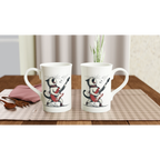 Personalised Cat Playing Guitar White 10oz Porcelain Slim Mug Personalised Porcelain Mug animal Globally Fulfilled Music
