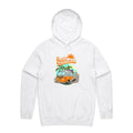 Hello Sunshine, Beach Van Men's AS Colour Hoodie White Mens Hoodie Printed In Australia Summer
