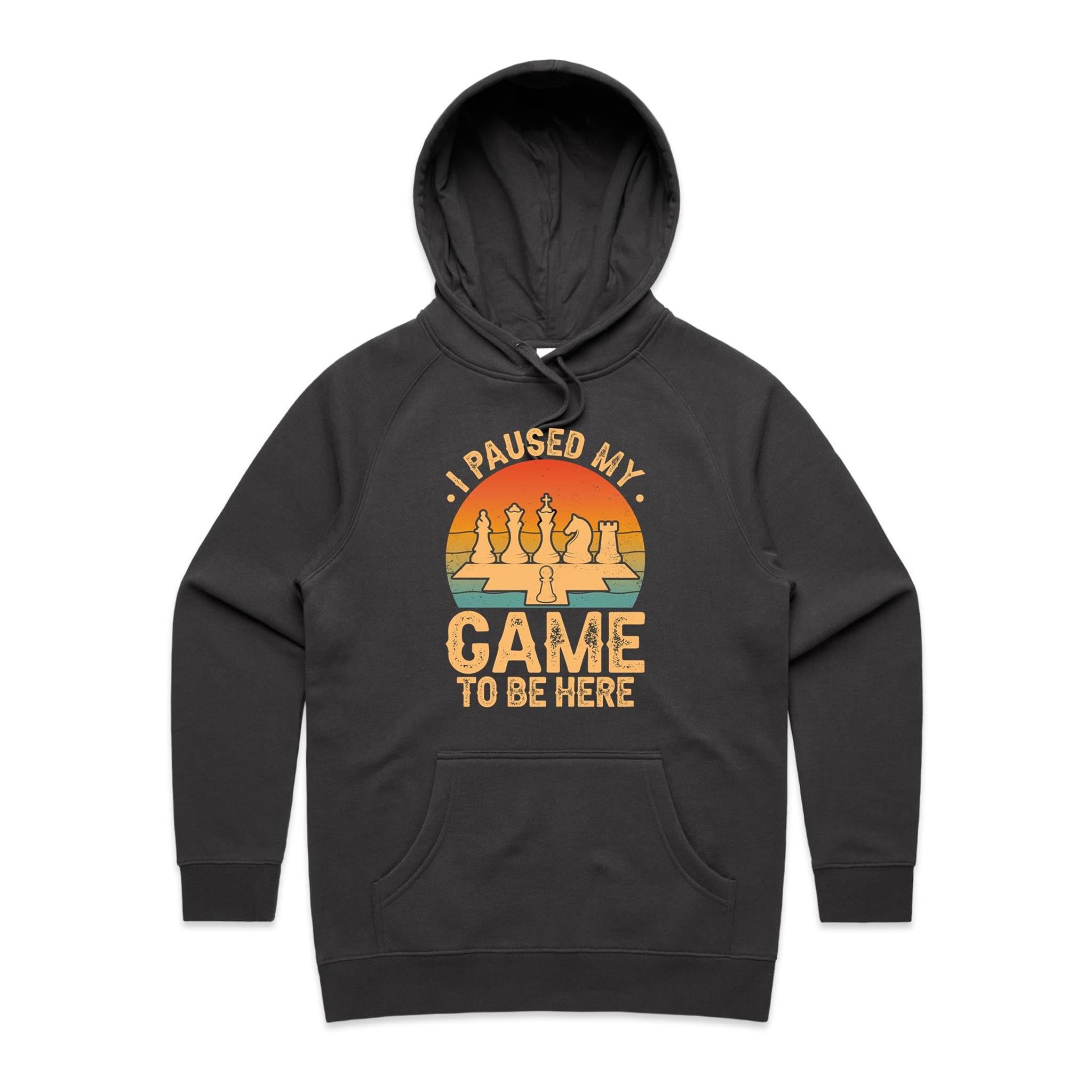 Chess, I Paused My Game To Be Here - Womens Hoodie Coal Womens Hoodie Chess Games Printed In Australia