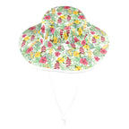 Tropical Flowers On White Wide Brim Bucket Hat Wide Brim Bucket Hat Plants Printed Offshore