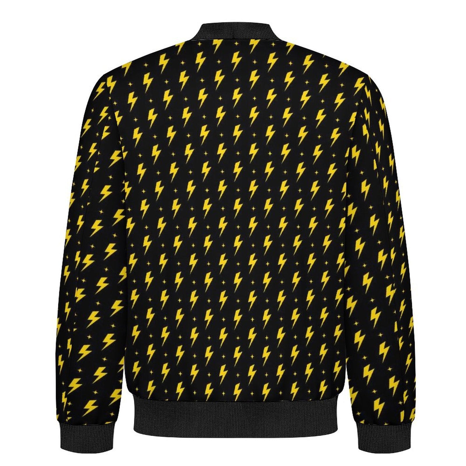 Yellow Lightning Men's Casual Zip‑Up Bomber Jacket