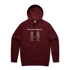 Bro, Have You Been Working Out, Stick Figures - Mens Hoodie Burgundy Mens Hoodie Fitness Printed In Australia