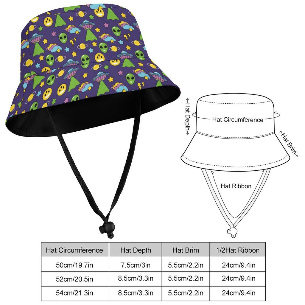 Groovy Alien Kids Bucket Hat Kids Bucket Hat Printed Offshore Sci Fi