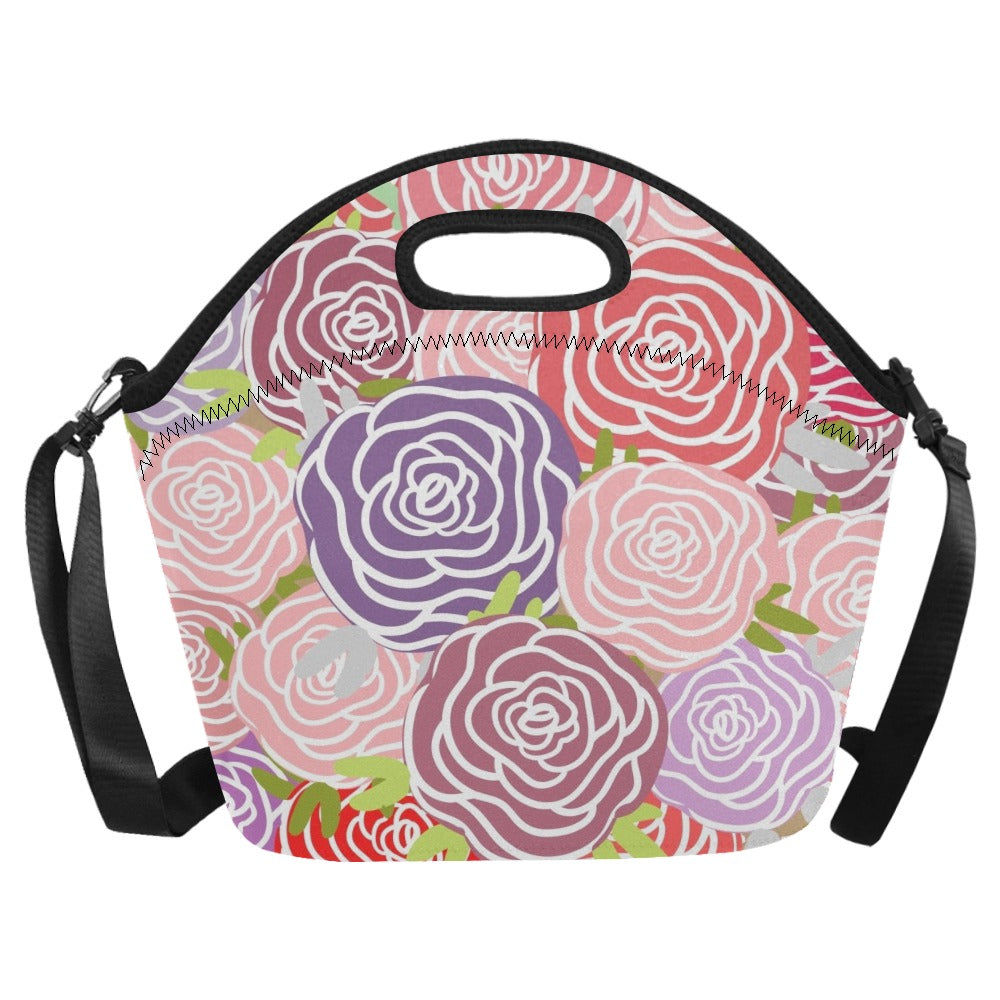 Abstract Roses - Neoprene Lunch Bag Neoprene Lunch Bag Printed Offshore