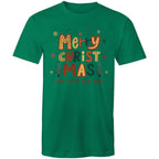 Merry Christmas And Happy New Year - Mens T-Shirt Kelly Green Mens Christmas T-shirt Christmas Printed In Australia