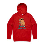 Just Be Cool, Capybara - Mens Hoodie Red Mens Hoodie animal Printed In Australia