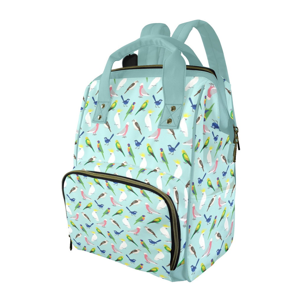 Australian Birds Multi-Function Backpack, Nappy / Diaper Bag One Size Multi-function Backpack, Nappy / Diaper Bag animal Australia Birds Printed Offshore