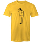 Coffee Brain - Mens T-Shirt Yellow Mens T-shirt Coffee Printed In Australia