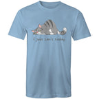 Cat, I Just Can't Today - Mens T-Shirt Carolina Blue Mens T-shirt animal Printed In Australia