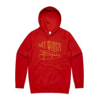 Say Wah, Guitar Pedal - Mens Hoodie Red Mens Hoodie Music Printed In Australia