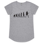 Guitarist Evolution - Womens Scoop Neck T-Shirt Grey Marle