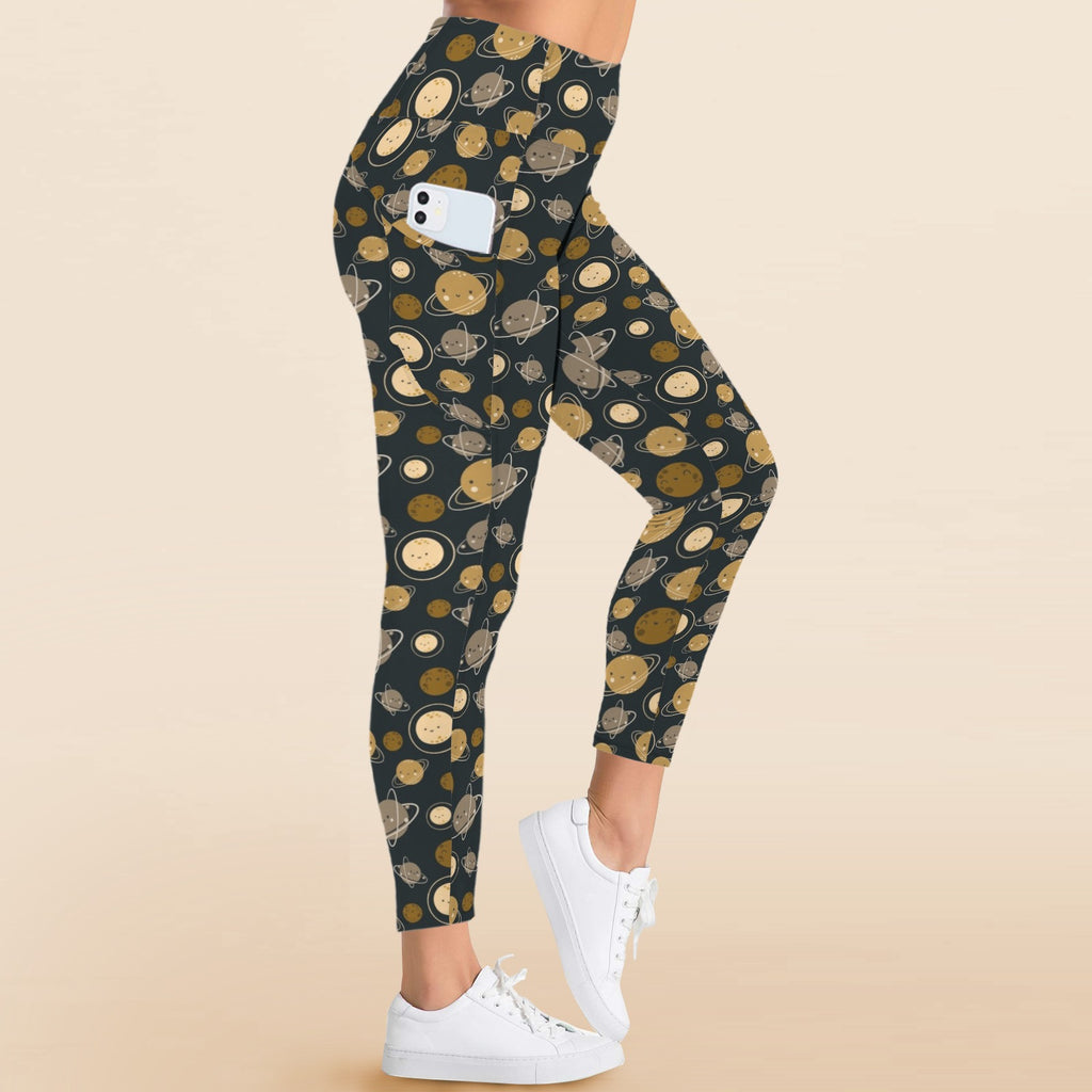Planets Women's High Waist Pockets Yoga Leggings Women's High Waist Pockets Yoga Leggings Printed Offshore Space