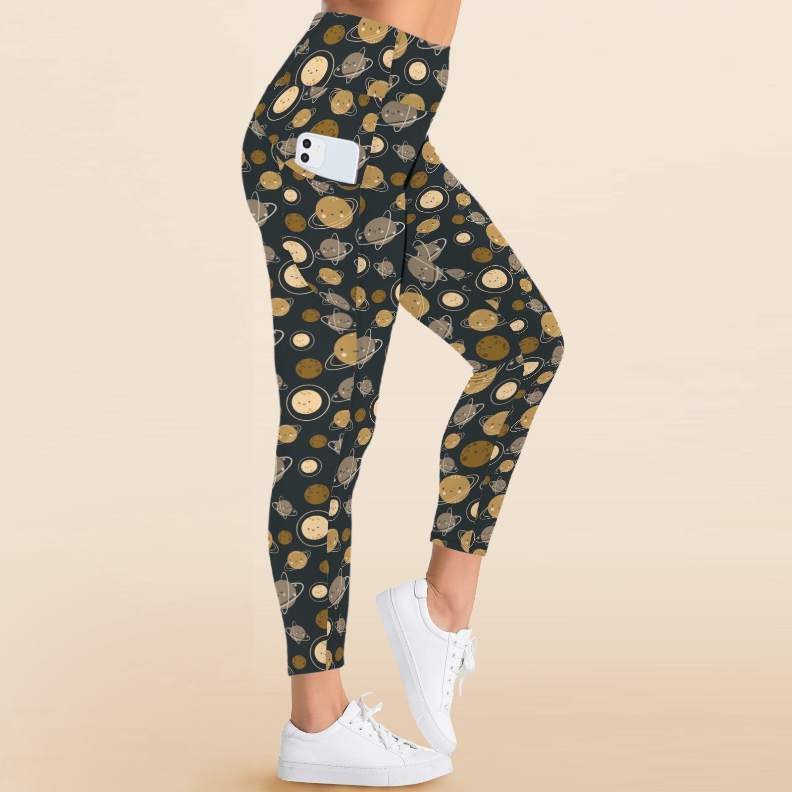 Planets Women's High Waist Pockets Yoga Leggings Women's High Waist Pockets Yoga Leggings Printed Offshore Space