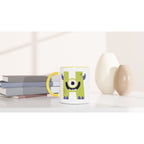 Personalised - Monster Initial - White 11oz Ceramic Mug with Color Inside Personalised 11oz Mug Customise Globally Fulfilled Name Personalise