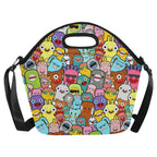 Happy Monsters Neoprene Lunch Bag/Large (Model 1669) Neoprene Lunch Bag Printed Offshore Sci Fi