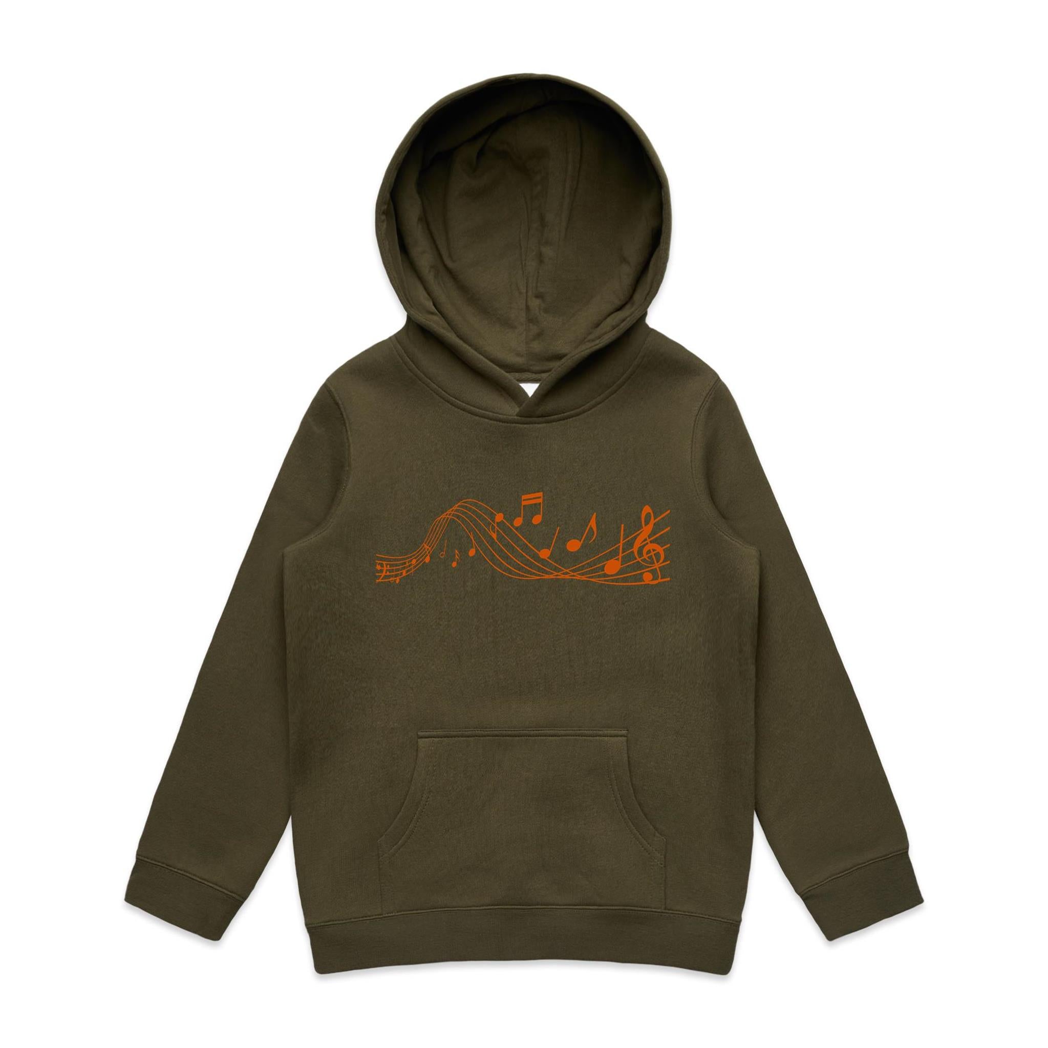 Music Notes - Kids Hoodie Army Kids Hoodie Printed In Australia