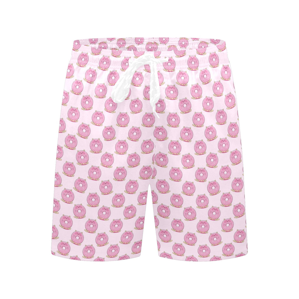 Cat Doughnuts Men's Mid-Length Beach Shorts Men's Mid-Length Beach Shorts animal Food Printed Offshore