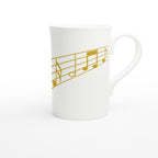 Music Stave - White 10oz Porcelain Slim Mug Porcelain Mug Globally Fulfilled Music