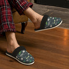 Dinosaur Roar Men's Fur Trim Thick-Sole Indoor Slippers Men's Fur Trimmed Slippers animal Printed Offshore