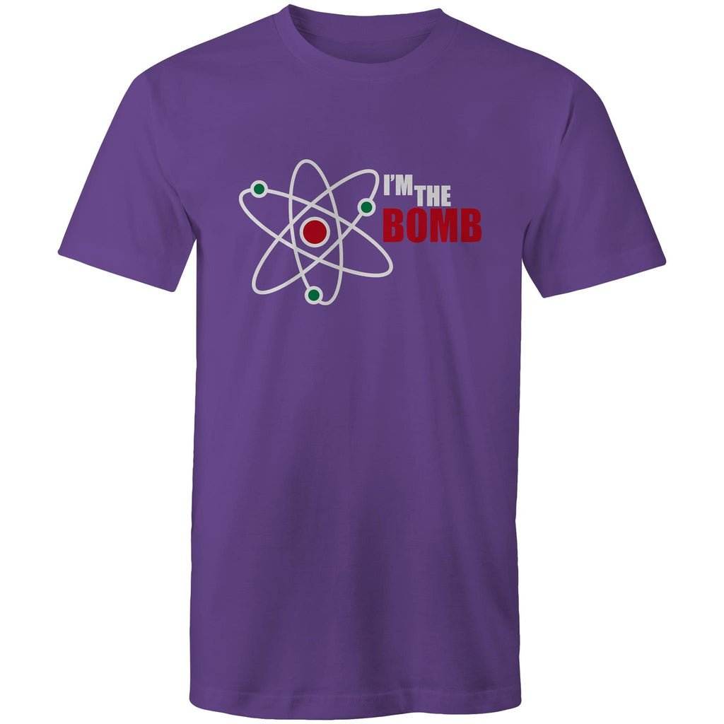 Atom, I'm The Bomb - Mens T-Shirt Purple Mens T-shirt Printed In Australia Science