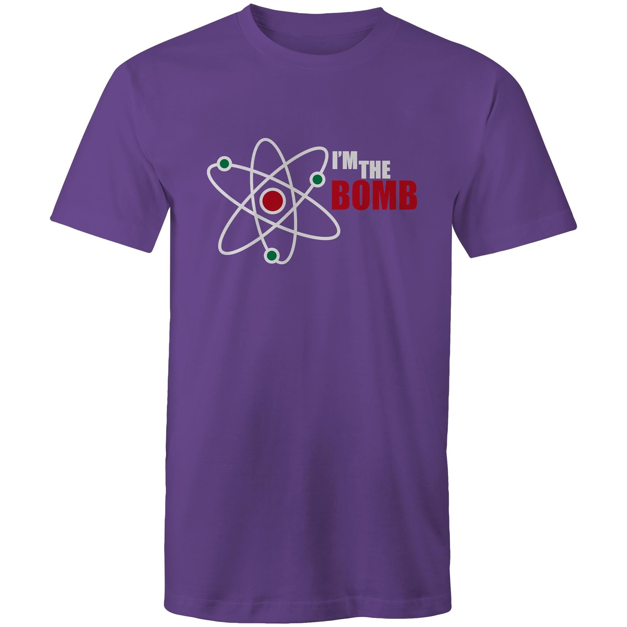 Atom, I'm The Bomb - Mens T-Shirt Purple Mens T-shirt Printed In Australia Science
