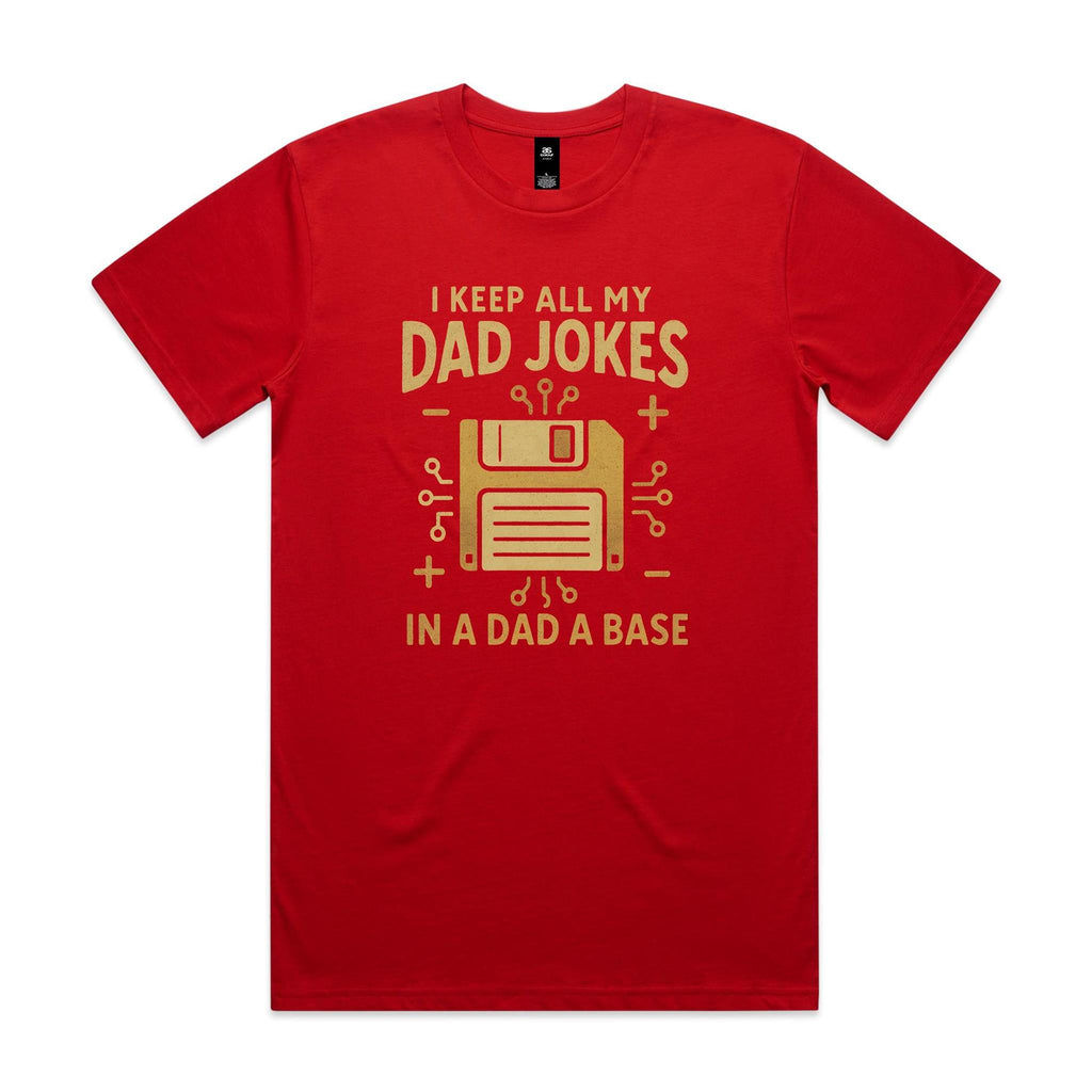 Dad Jokes Dad A Base Men's AS Colour T-shirt Red Mens T-shirt Dad Printed In Australia