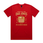 Dad Jokes Dad A Base Men's AS Colour T-shirt Red Mens T-shirt Dad Printed In Australia