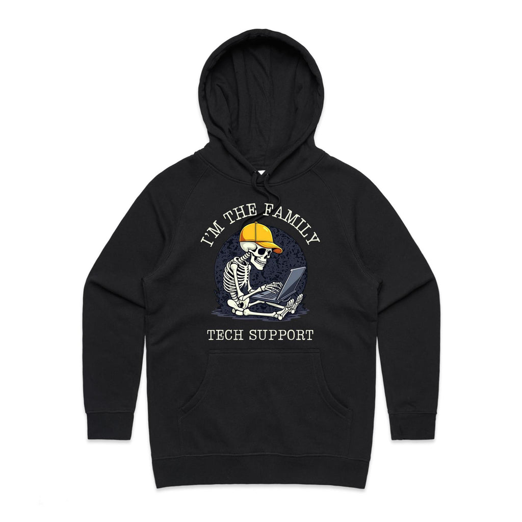 I'm The Family Tech Support - Womens Hoodie Black Womens Hoodie Printed In Australia Tech