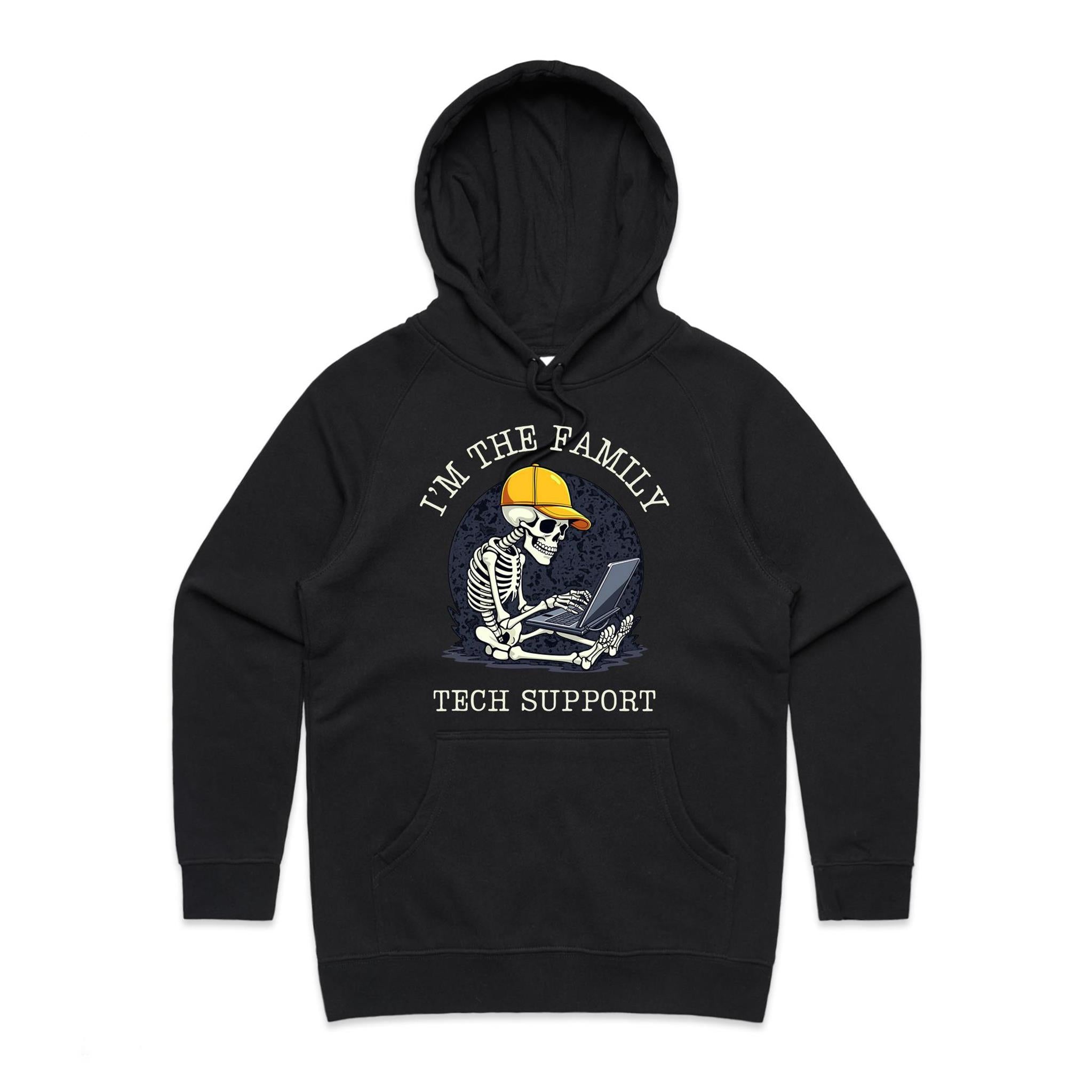 I'm The Family Tech Support - Womens Hoodie Black Womens Hoodie Printed In Australia Tech
