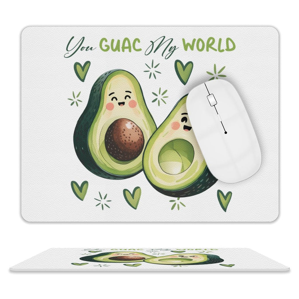 Avocado, You Guac My World Leather Mouse Pad white One size Leather Mouse Pad Food Printed Offshore