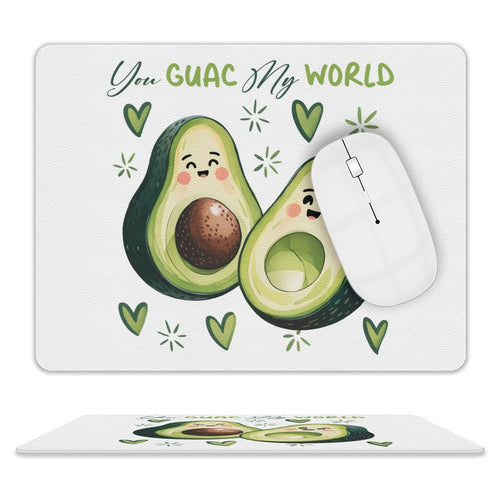 Avocado, You Guac My World Leather Mouse Pad white One size Leather Mouse Pad Food Printed Offshore