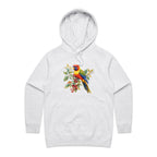 Lorikeet - Womens Hoodie White Marle Womens Hoodie animal Printed In Australia