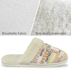 Coffee Men's Fur Trim Thick-Sole Indoor Slippers Men's Fur Trimmed Slippers Coffee Printed Offshore