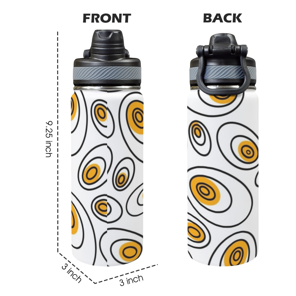Abstract Eggs - Insulated Water Bottle with Dual-Use Lid (18oz) Insulated Water Bottle with Dual-Use Lid (18oz) Food Printed Offshore