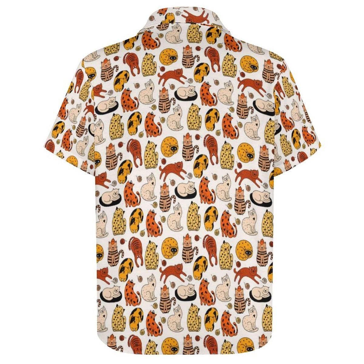 Cat Nap Women's Collared Pocketless Short Sleeve Shirt