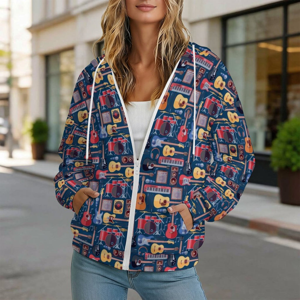 Music Instruments Women's Full-Zip Hoodie