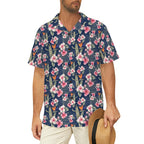 Dark Hawaiian Floral Men's Hawaiian Shirt (Model T87)