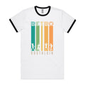Retro Nostalgia Men's AS Colour Ringer Tee White Black Ringer T-Shirt Printed In Australia Retro