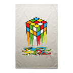 Melting Game Cube - AS Colour Tea Towel Cream One Size Tea Towel Games Printed In Australia