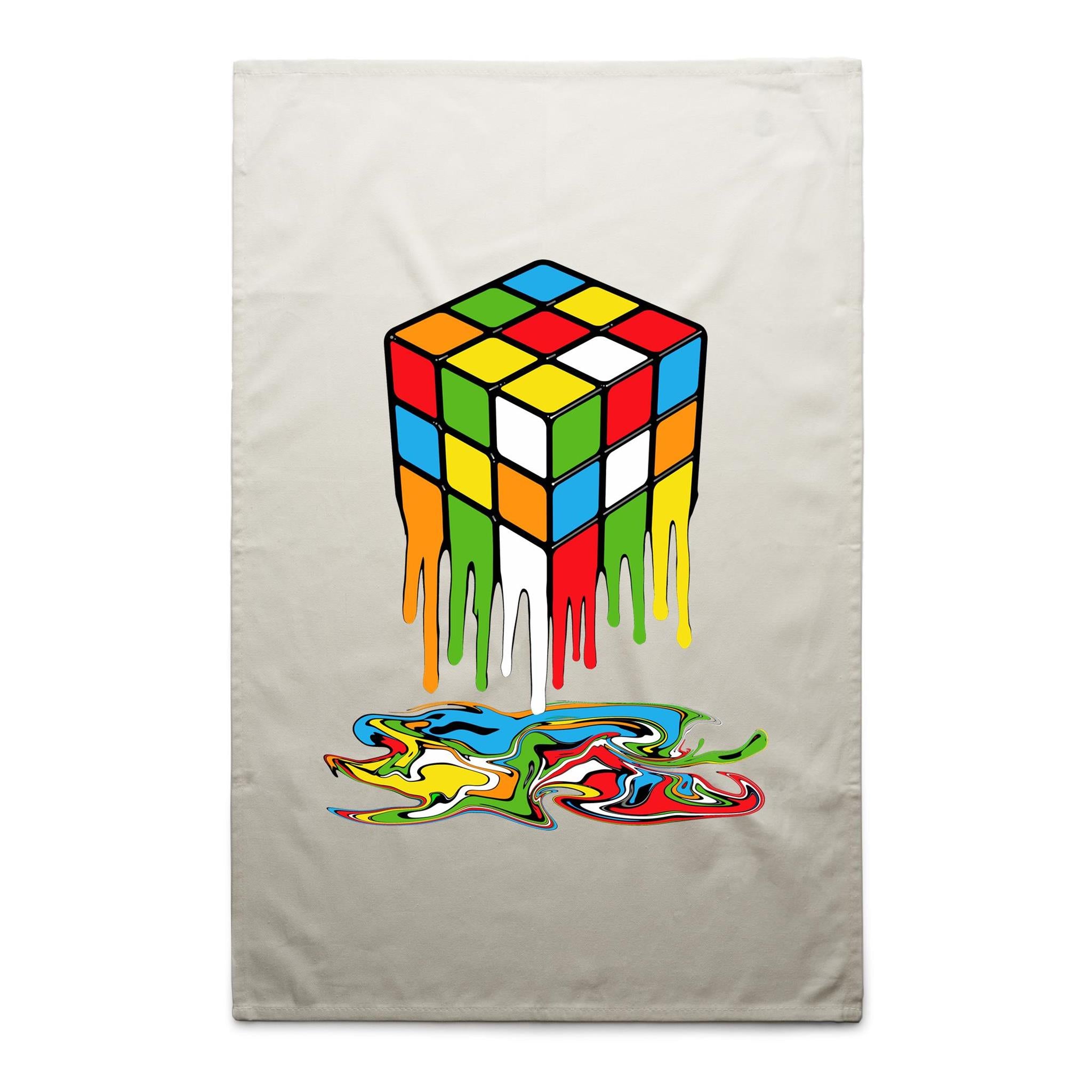 Melting Game Cube - AS Colour Tea Towel Cream One Size Tea Towel Games Printed In Australia
