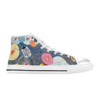 Abstract Floral - Women's High Top Canvas Shoes