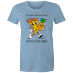 Pineapple Pizza - Womens T-shirt Carolina Blue Womens T-shirt Food Printed In Australia